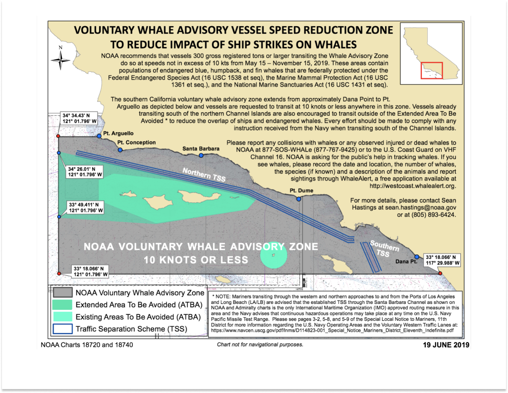 NOAA Whale Advisory Zone Map